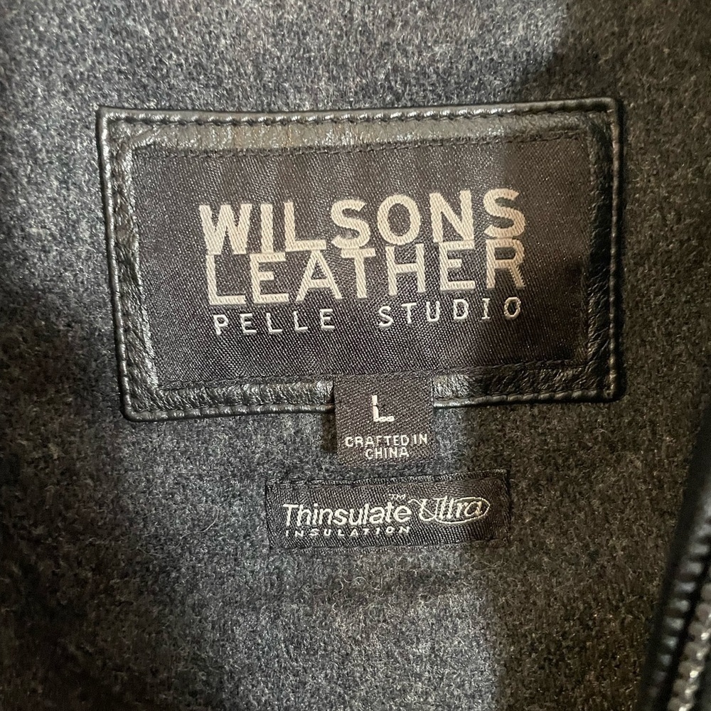 Wilsons Thinsulate Ultra Insulation Pelle Black Leather Bomber Jacket MSRP $315 - Picture 2 of 12